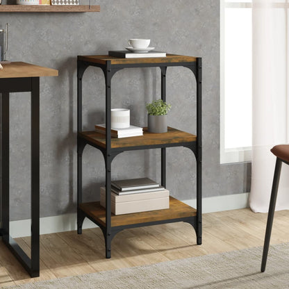 Libreria rovere fumo 40x33x70,5cm Legno Multistrato e Acciaio | homemem39