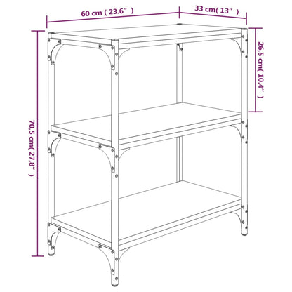 Libreria rovere fumo 60x33x70,5 cm Legno Multistrato e Acciaio | homemem39