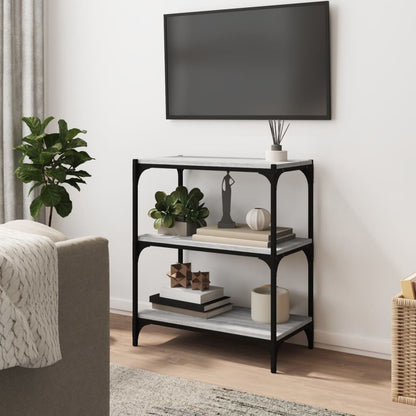 Libreria grigio sonoma 60x33x70,5cm Legno Multistrato e Acciaio | homemem39