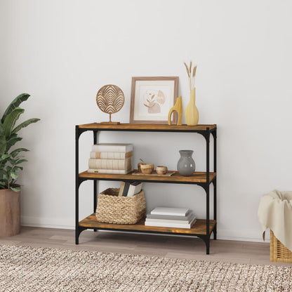 Libreria rovere fumo 80x33x70,5 cm Legno Multistrato e Acciaio | homemem39