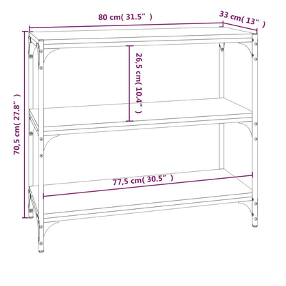 Libreria rovere fumo 80x33x70,5 cm Legno Multistrato e Acciaio