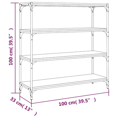 Libreria Rovere Sonoma 100x33x100cm Legno Multistrato e Acciaio