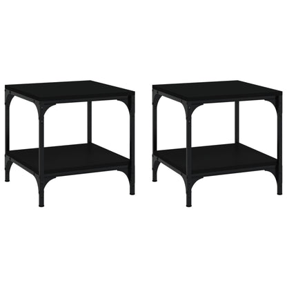Tavolini 2pz Nero 40x40x40 cm in Legno Multistrato | homemem39