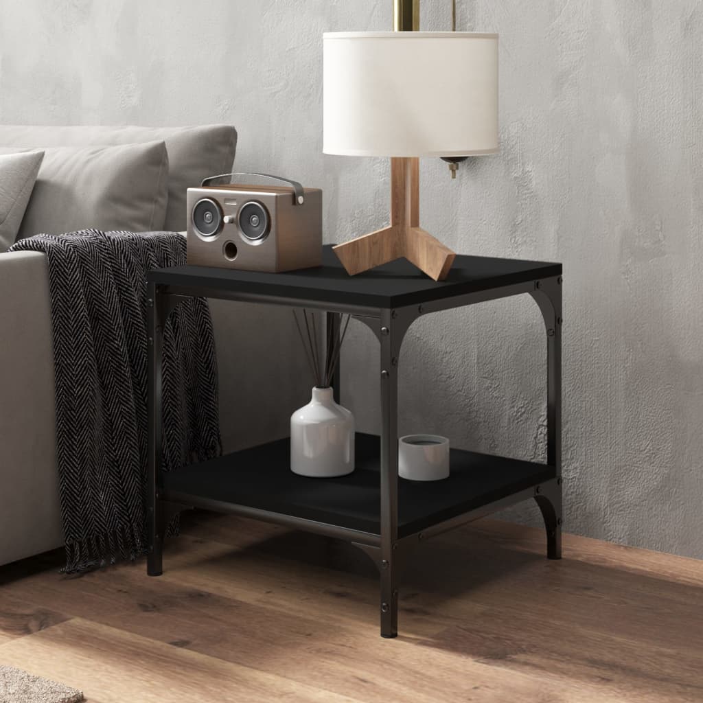 Tavolini 2pz Nero 40x40x40 cm in Legno Multistrato | homemem39