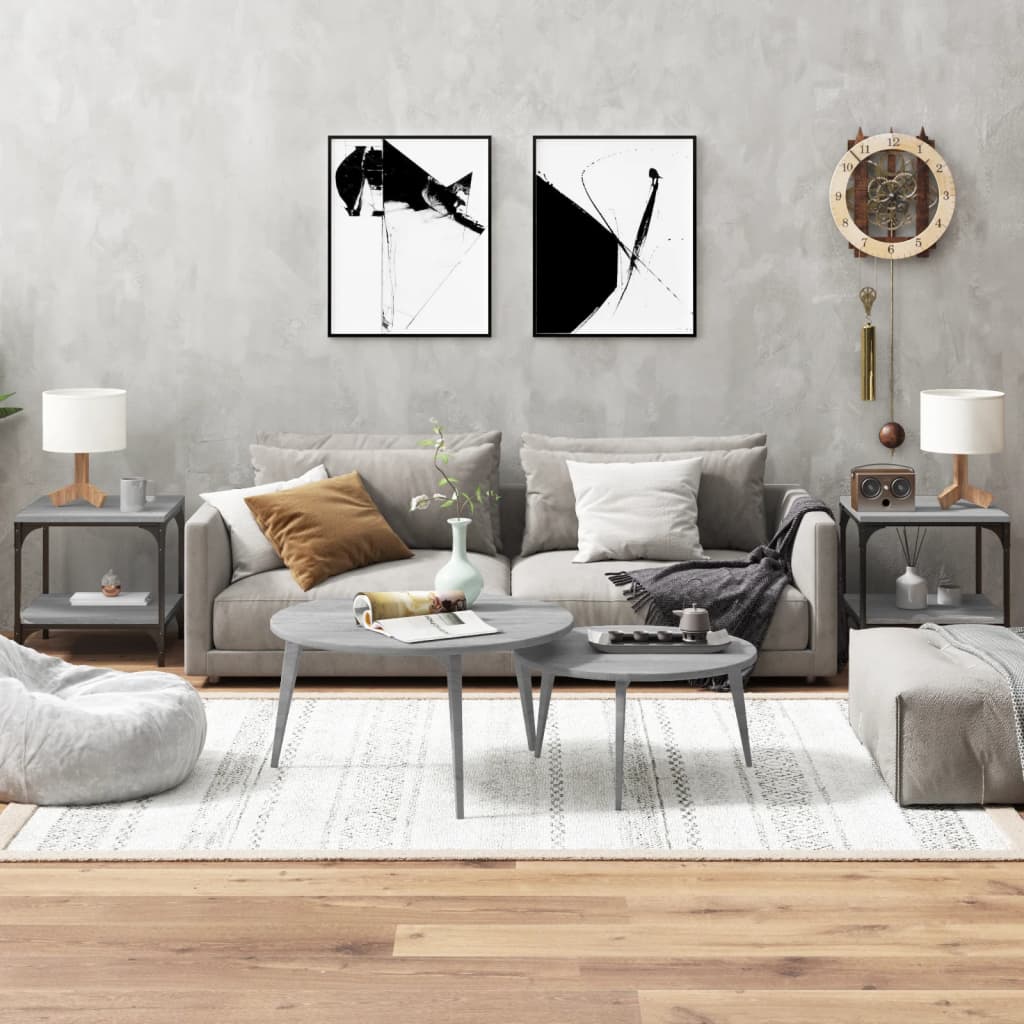 Tavolini 2pz grigio sonoma 40x40x40 cm in Legno Multistrato | homemem39