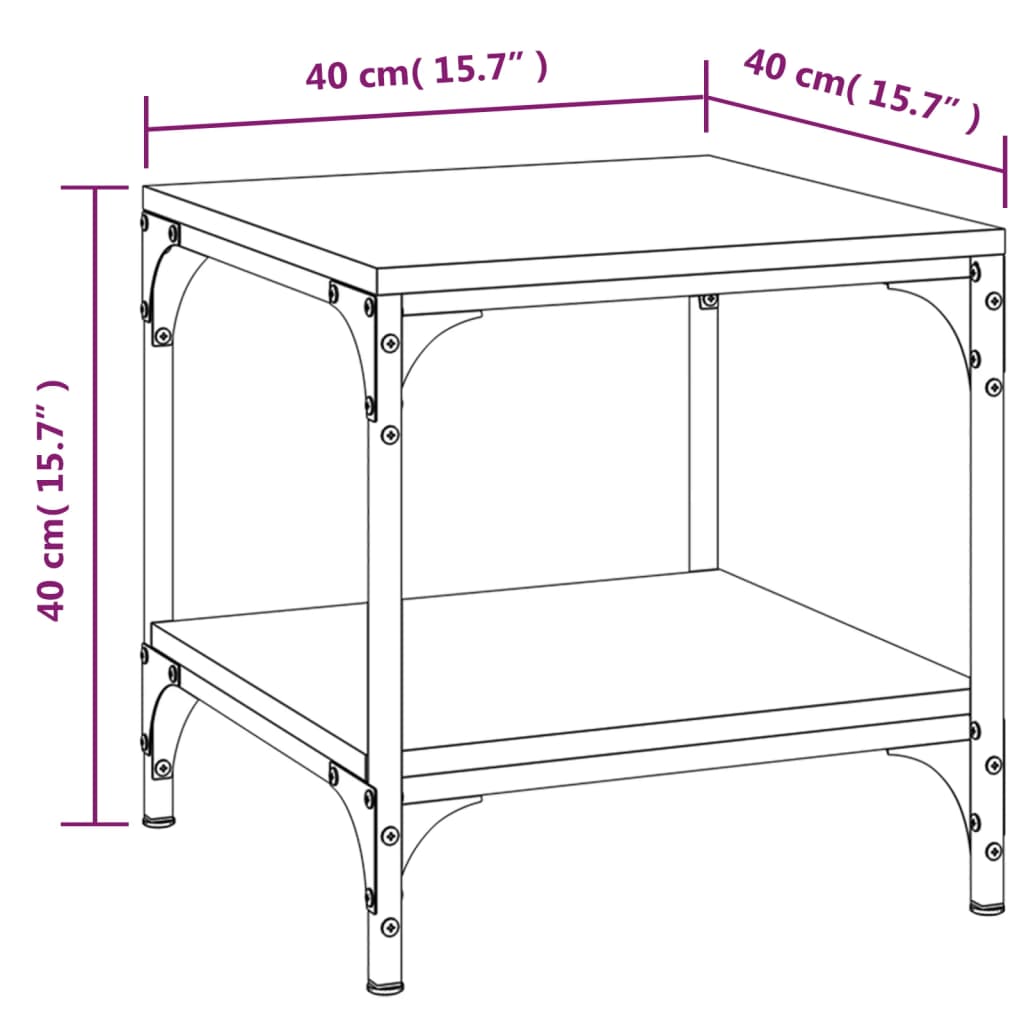 Tavolini 2pz Nerorovere marrone 40x40x40cm in Legno Multistrato | homemem39