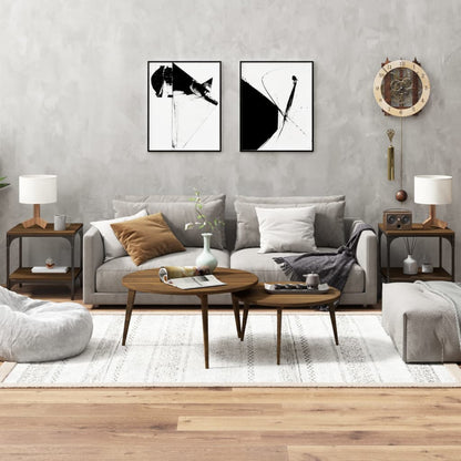 Tavolini 2pz Nerorovere marrone 40x40x40cm in Legno Multistrato | homemem39