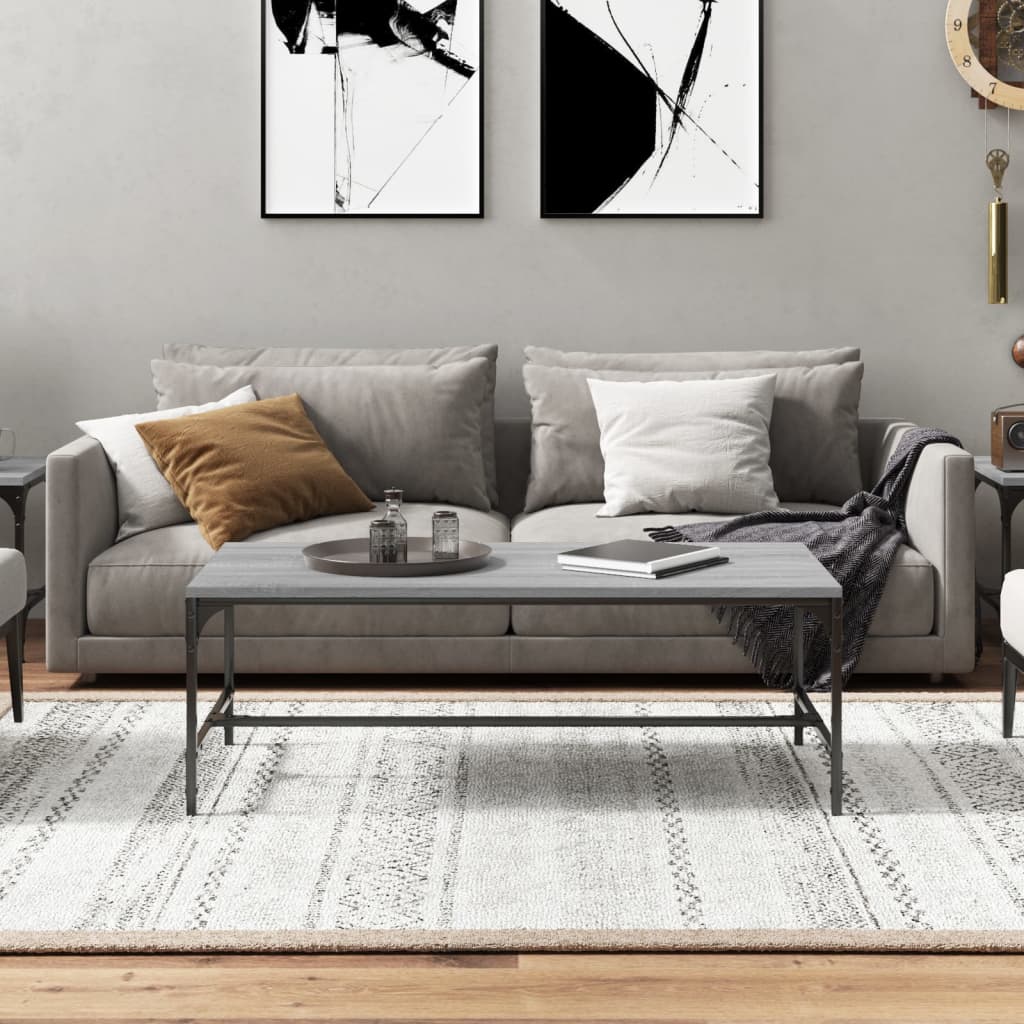 Tavolino da Salotto Grigio Sonoma 100x50x35cm Legno Multistrato | homemem39