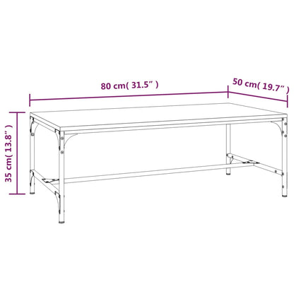 Tavolino da Salotto Rovere Fumo 80x50x35 cm Legno Multistrato | homemem39
