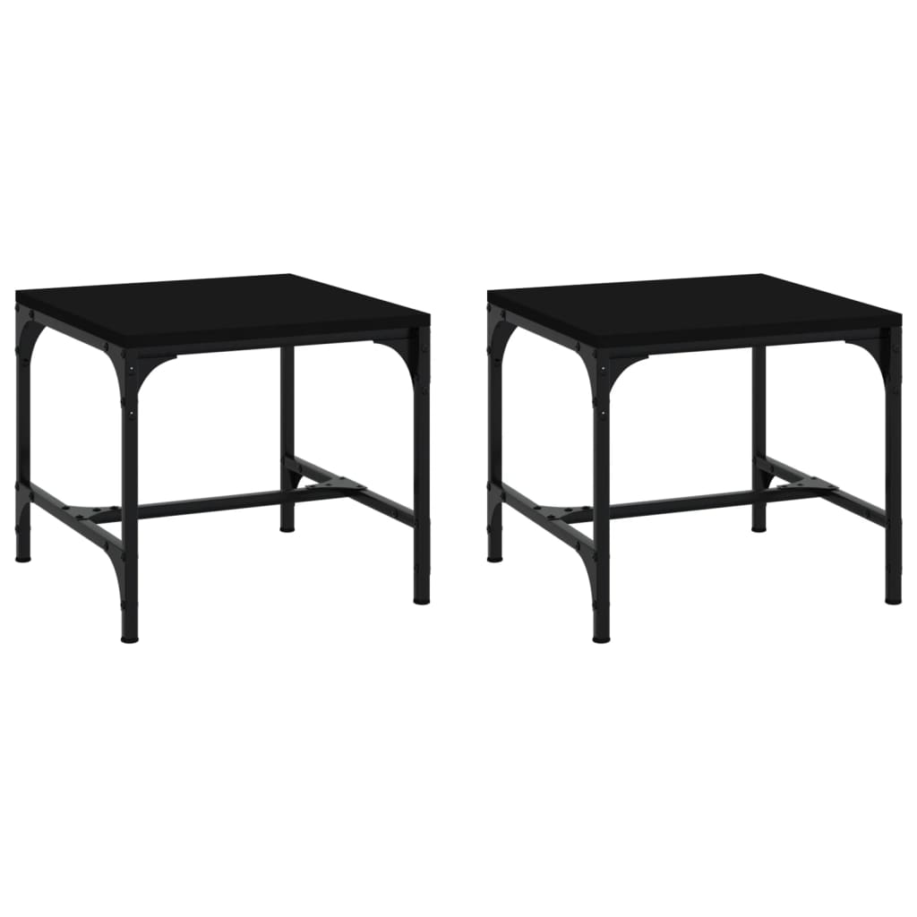 Tavolini 2pz Nero 40x40x35 cm in Legno Multistrato | homemem39