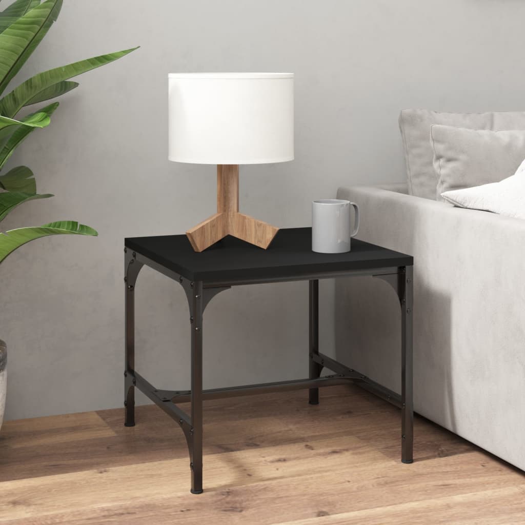 Tavolini 2pz Nero 40x40x35 cm in Legno Multistrato | homemem39
