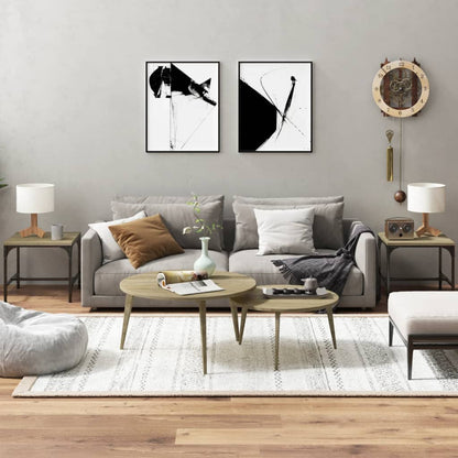 Tavolini 2pz Rovere Sonoma 40x40x35 cm in Legno Multistrato | homemem39