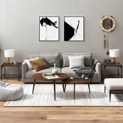 Tavolini 2pz Nerorovere marrone 40x40x35cm in Legno Multistrato | homemem39