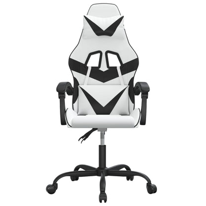 Sedia da Gaming Girevole Bianco e Nero in Similpelle