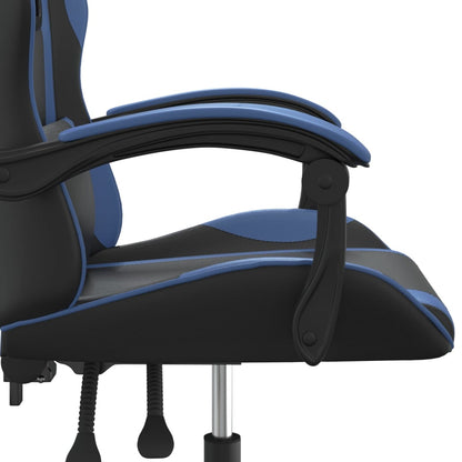 Sedia da Gaming Girevole Nero e Blu in Similpelle