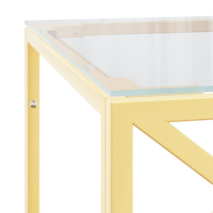 Tavolino da Salotto 110x45x45 cm in Acciaio Inox e Vetro | homemem39