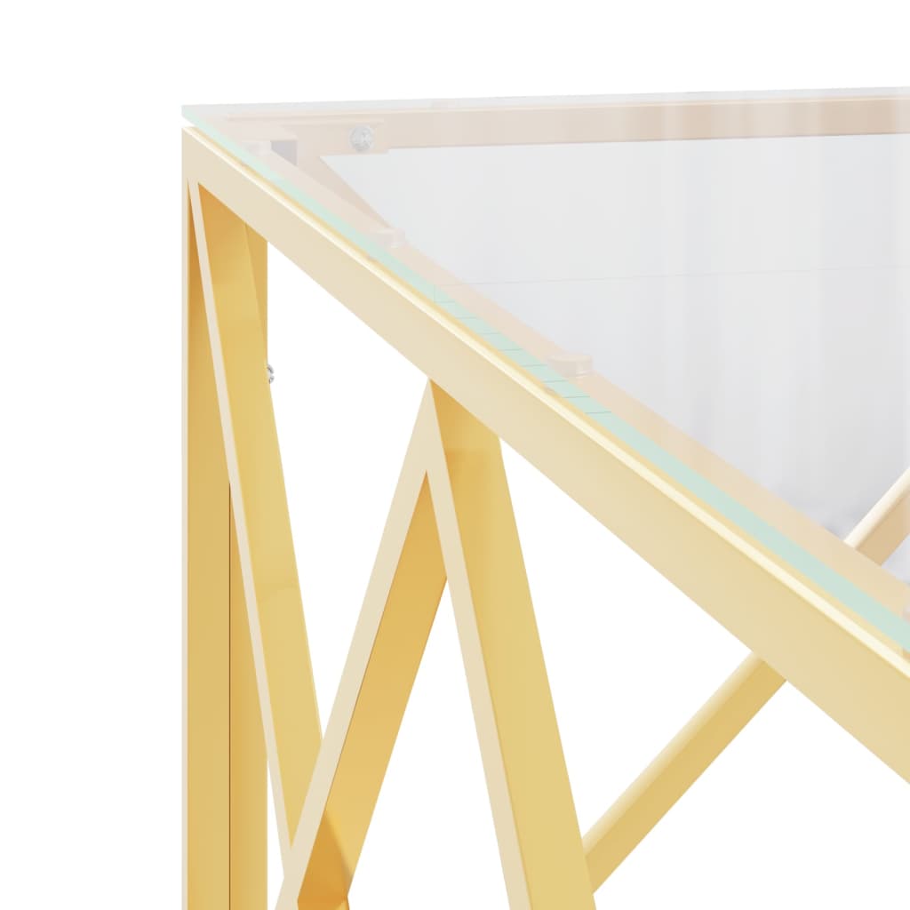 Tavolino da Salotto 80x80x40 cm in Acciaio Inox e Vetro | homemem39