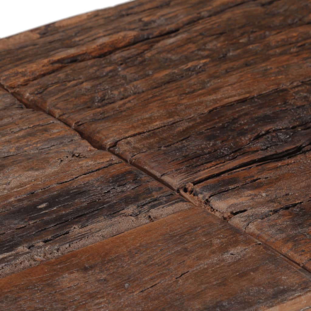 Tavolo Consolle Argento Acciaio Inox e Traverse Legno Massello - homemem39