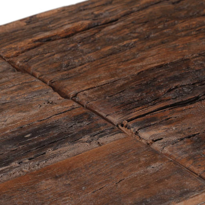 Tavolo Consolle Argento Acciaio Inox e Traverse Legno Massello - homemem39