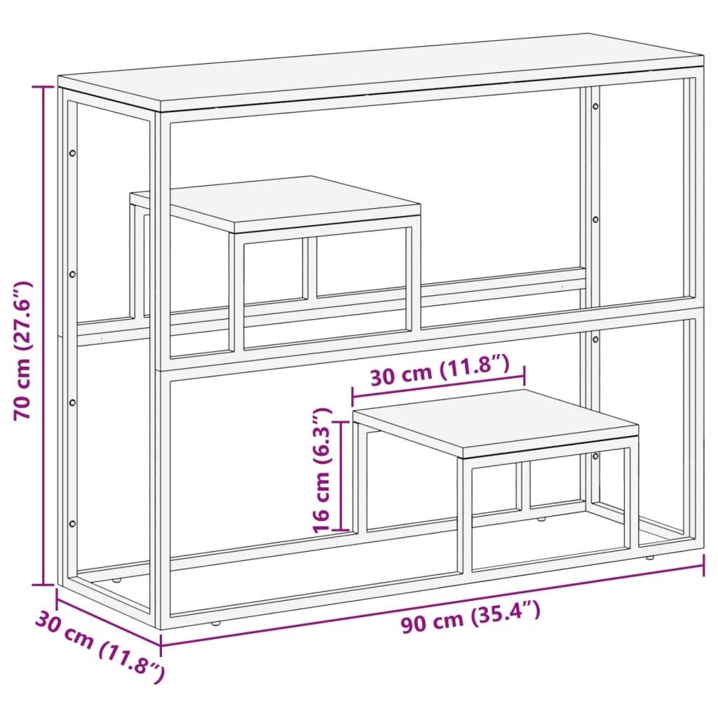 Tavolino Salotto Argento in Acciaio Inox e Legno di Recupero - homemem39