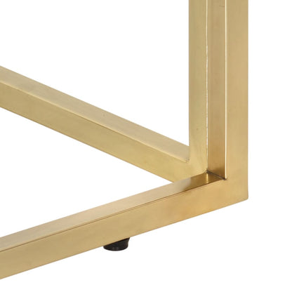 Tavolino Dorato in Acciaio Inox e Traverse in Legno Massello | homemem39