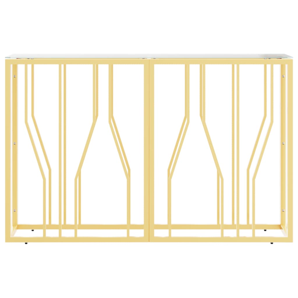 Tavolino Consolle 110x30x70 cm in Acciaio Inox e Vetro - homemem39