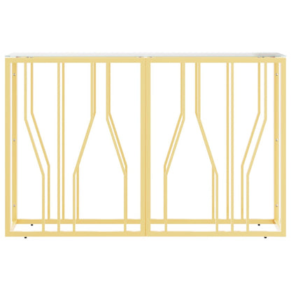 Tavolino Consolle 110x30x70 cm in Acciaio Inox e Vetro - homemem39