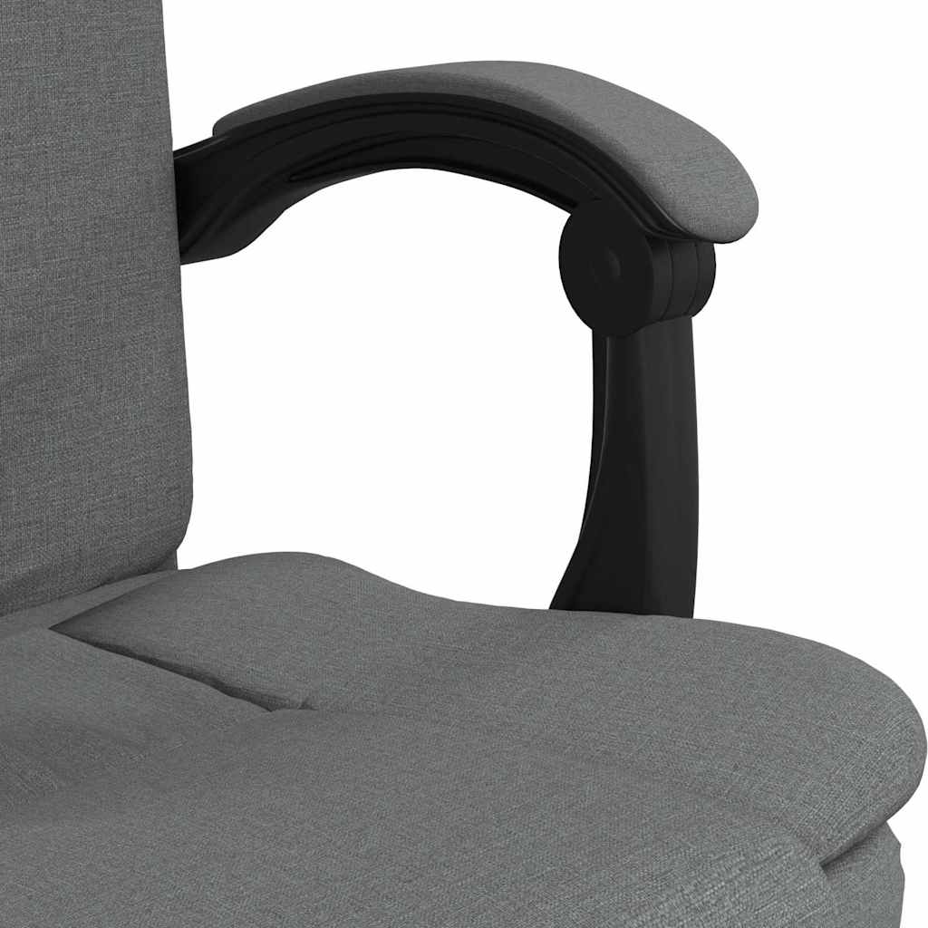 Sedia da Ufficio Reclinabile Grigio Scuro in Tessuto