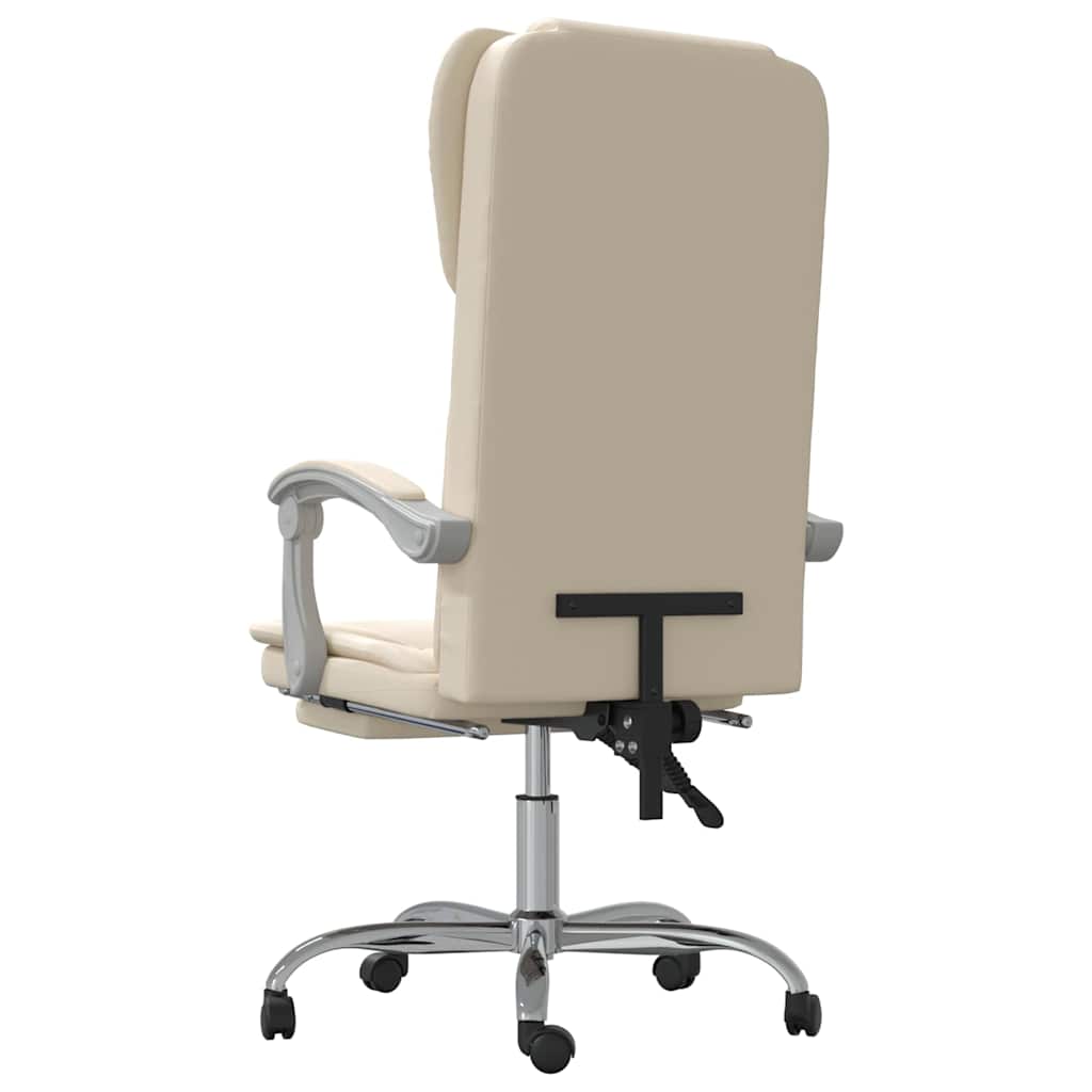 Poltrona da Ufficio Reclinabile Crema in Similpelle