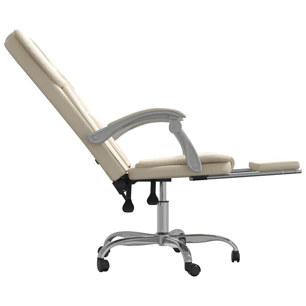 Poltrona da Ufficio Reclinabile Crema in Similpelle