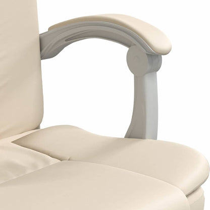 Poltrona da Ufficio Reclinabile Crema in Similpelle