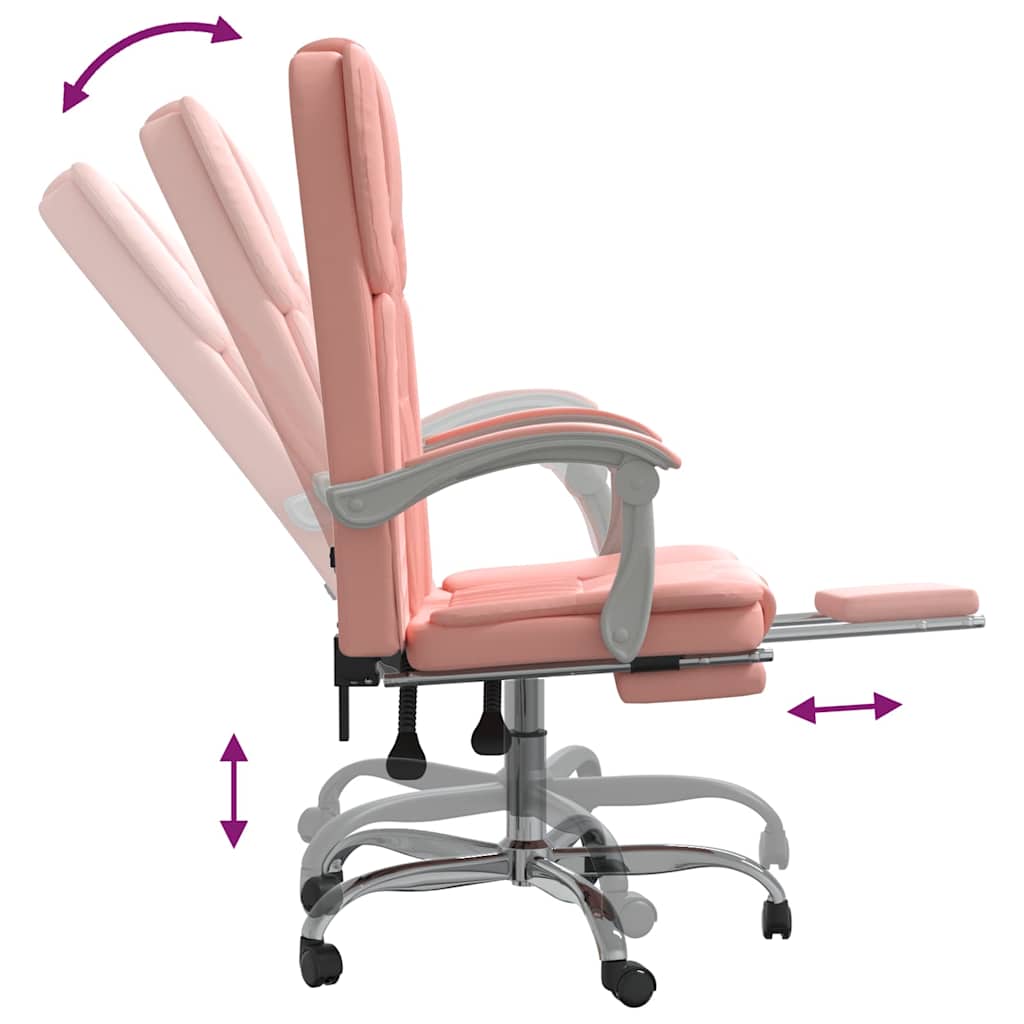 Poltrona da Ufficio Reclinabile Rosa in Similpelle