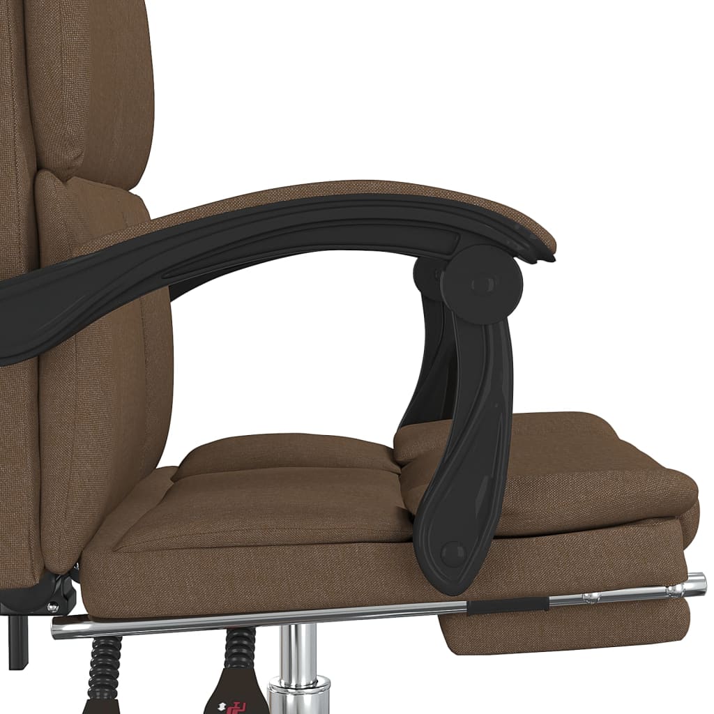 Poltrona da Ufficio Reclinabile Marrone in Tessuto