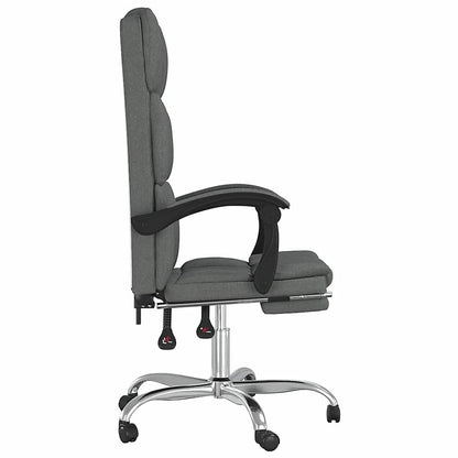 Poltrona da Ufficio Reclinabile Grigio Scuro in Tessuto