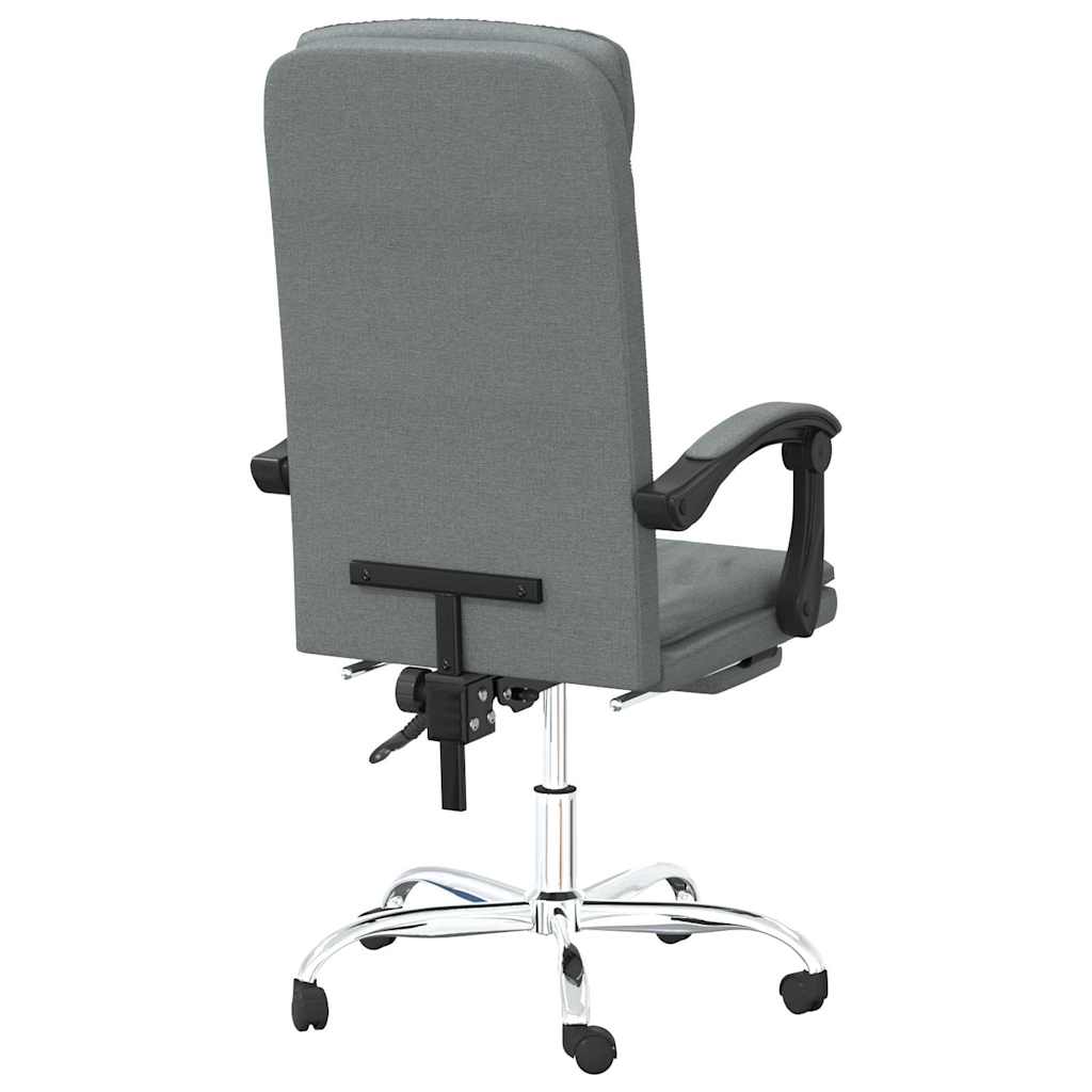 Poltrona da Ufficio Reclinabile Grigio Scuro in Tessuto