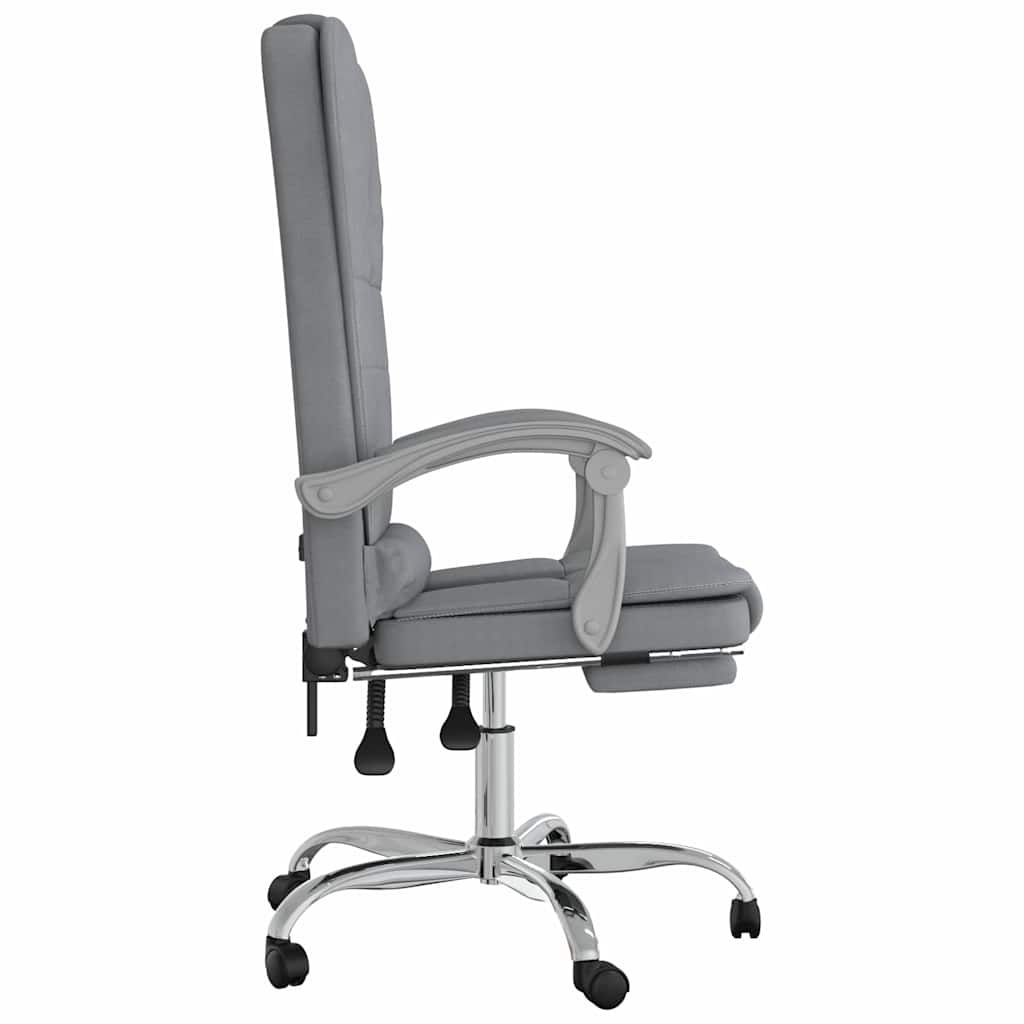 Sedia da Ufficio Massaggio Reclinabile Grigio chiaro in Tessuto