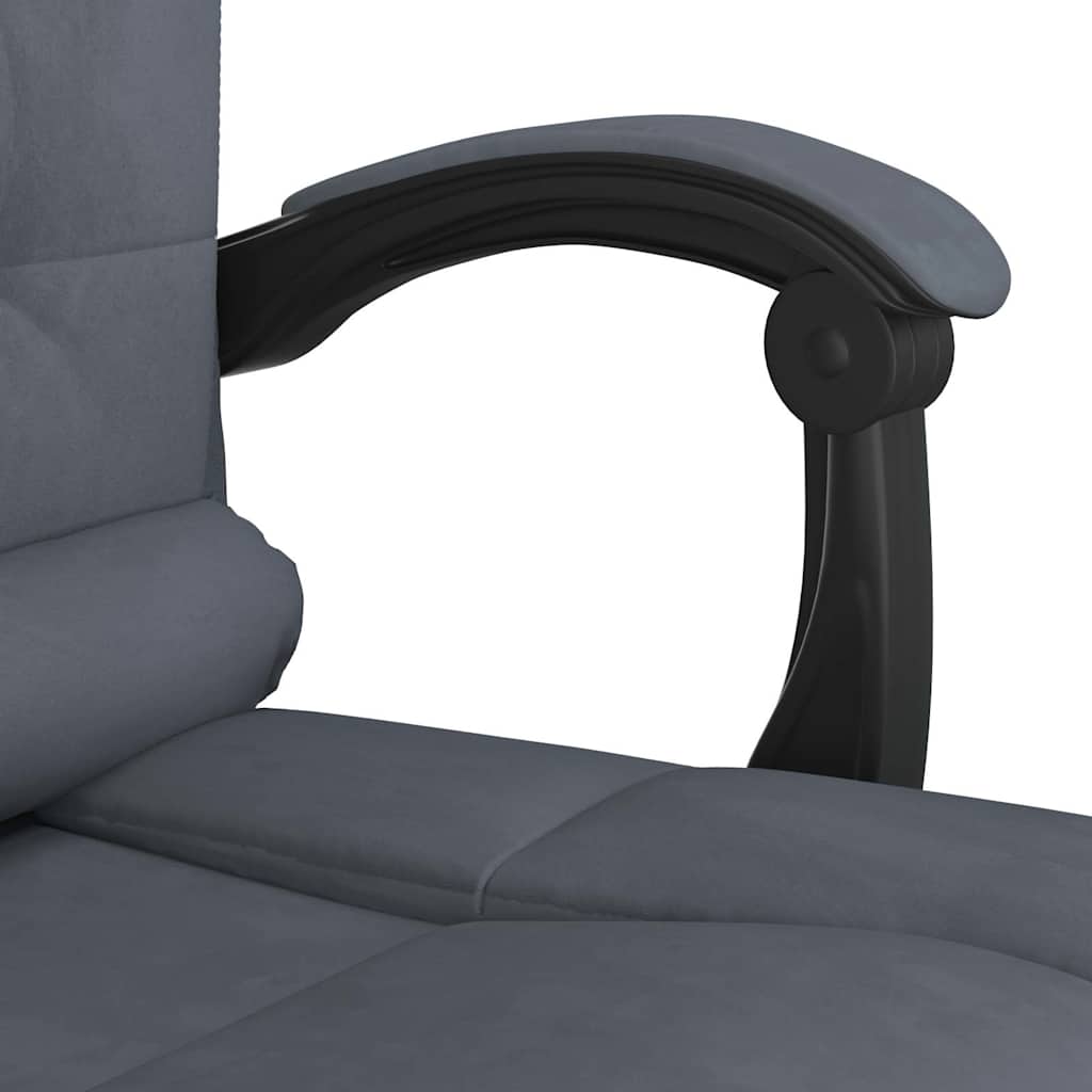 Sedia da Ufficio Massaggio Reclinabile Grigio Scuro in Velluto