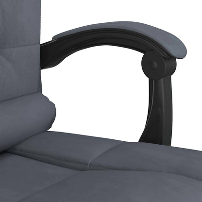 Sedia da Ufficio Massaggio Reclinabile Grigio Scuro in Velluto