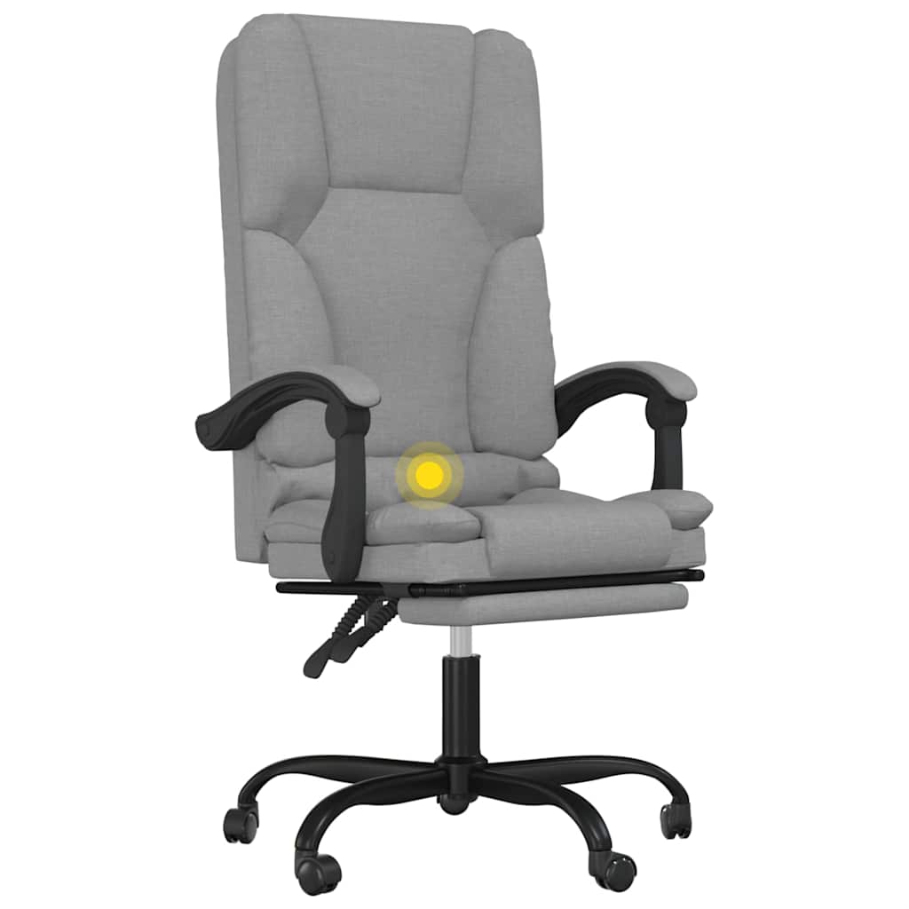 Sedia da Ufficio Massaggio Reclinabile Grigio chiaro in Tessuto