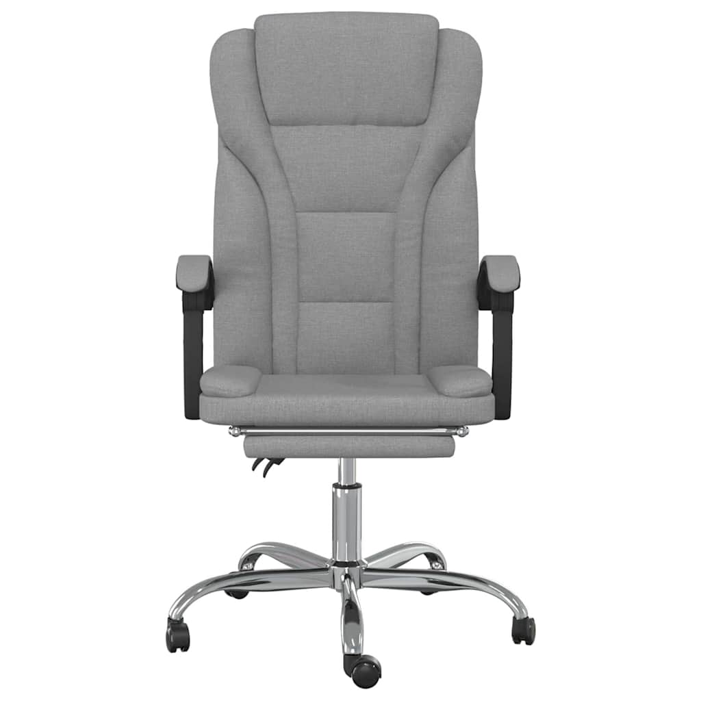 Poltrona da Ufficio Reclinabile Grigio Chiaro in Tessuto