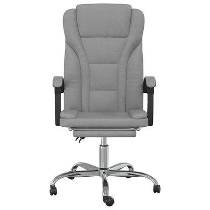 Poltrona da Ufficio Reclinabile Grigio Chiaro in Tessuto