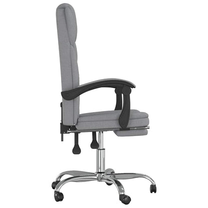 Poltrona da Ufficio Reclinabile Grigio Chiaro in Tessuto