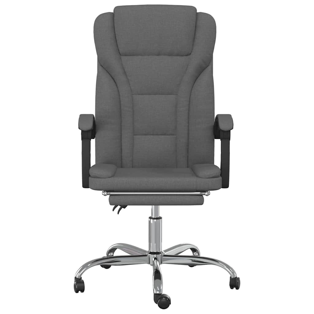 Poltrona da Ufficio Reclinabile Grigio Scuro in Tessuto
