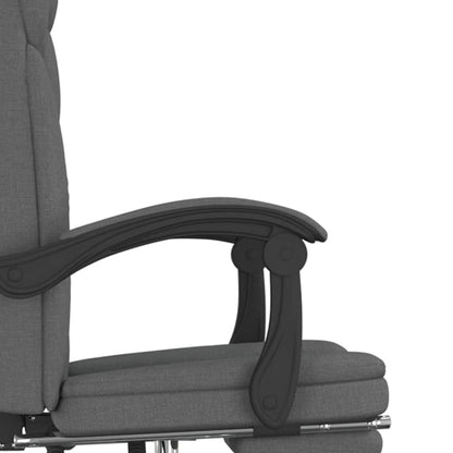 Poltrona da Ufficio Reclinabile Grigio Scuro in Tessuto