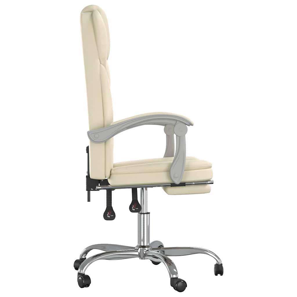 Poltrona da Ufficio Reclinabile Crema in Similpelle