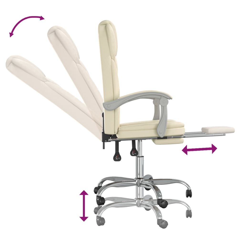 Poltrona da Ufficio Reclinabile Crema in Similpelle