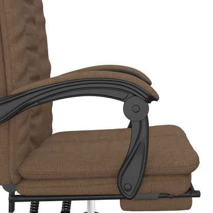 Poltrona da Ufficio Reclinabile Marrone in Tessuto