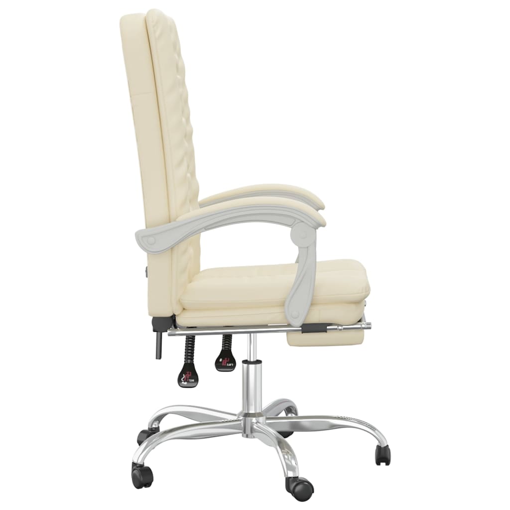 Poltrona da Ufficio Reclinabile Crema in Similpelle | homemem39