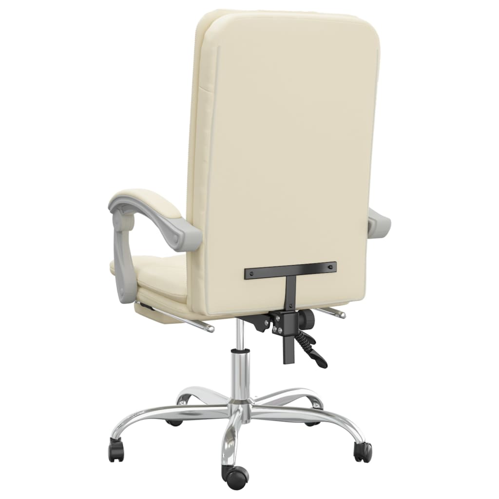 Poltrona da Ufficio Reclinabile Crema in Similpelle
