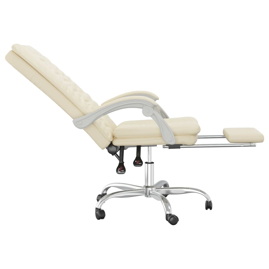 Poltrona da Ufficio Reclinabile Crema in Similpelle
